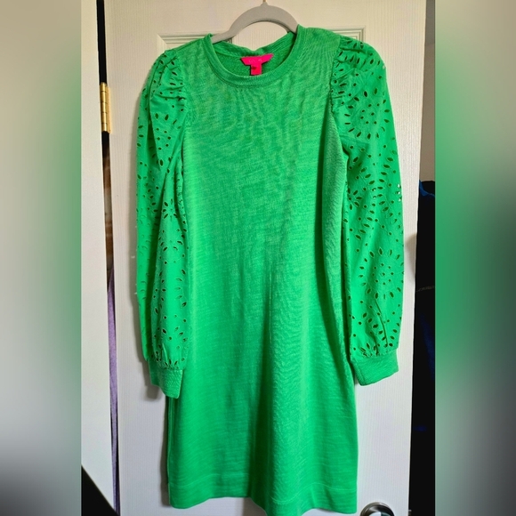 💚 Lilly Pulitzer💚 Jasona green eyelet dress XS - Picture 3 of 9